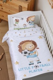 Resim Organik Çarşaflı Park Yatak Nevresim Takımı (80x120) - Şampiyon Minik Aslan 80 x 120 