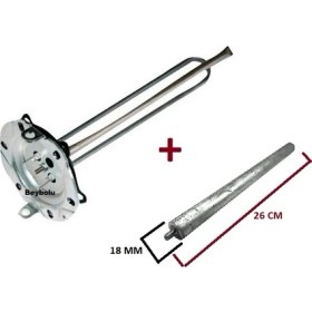 Resim FullYedek Baymak Anot + Rezistans , Termosifon Titanyum Rezistansı 2000 Watt 