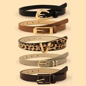 Resim 5'li Paket Kadın PU Deri Kemerler Altın Tonlu Harf Tokalı - Bohem Leopar Baskılı & Dokulu Kemeri Elbiseler, Kot Pantolonlar, Günlük ve Resmi Etkinlikler İçin (Büyük Beden & Standart Bedenler), PU Deri Bel Kemeri, Elbise Aksesuarları, Trend Tasarımlar, Yüksek Kalite Bitiş, Çok Yönlü Aksesuar, Stil Bilincine Sahip Kadınlar 