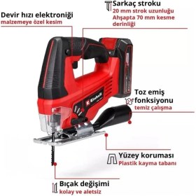 Resim SHC4200 Mey Ithalat® Tc Js 18/70 Akülü Dekupaj Testere 2,5 Ah Tek Akülü 