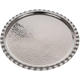 Resim Dmt Gaziantep Bakır 35cm El Dövmesi Sunum Servis Tepsisi 35cm Çirtikli 