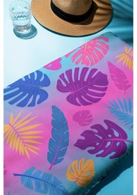 Resim Dijital Baskı Plaj Deniz Havlusu Yaprak Desenli Peştamal Hvl0177 Renkli 