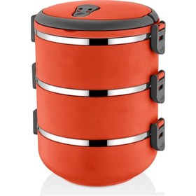 Resim Mobgift Freshbox 3 Katlı Sefer Tası Yemek Termosu Turuncu 