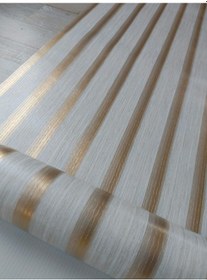 Resim Kirli Beyaz Üzerine Gold Avangart Kabartmalı Duvar Kağıdı 5 M² 