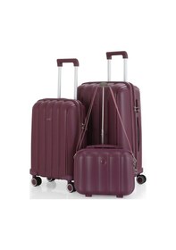Resim Mçs Polipropilen 3lü Valiz Seti Orta & Kabin & Makyaj V305 S21yy1000079-set 210 Mürdüm 