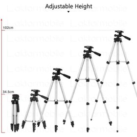 Resim AktarMobile 102 Cm Yükseklik Ayarlı Tripod & Taşıma Çantası & Telefon Tutucu - 4 Kademeli - 1,5 Kg Kapasite 