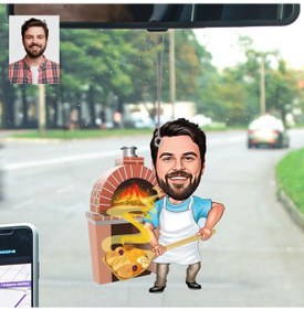 Resim Kişiye Özel Fırıncı Pideci Araba Dikiz Ayna Süsü 