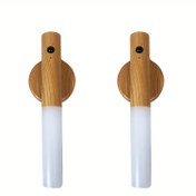 Resim 2 adet LED Hareket Sensörlü Duvar Lambası, USB Şarj Edilebilir 300mAh Pil, Ofis Koridorları, Dolaplar, Ev Banyoları için Kolay Kurulumlu Duvar Montajlı Gece Lambaları - Ev ve Ofis Kullanımı için İdeal, Ofis Aydınlatması | Modern Duvar Lambası | Şık Duvar Lambası 