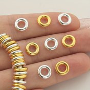 Resim 50 adet/100 adet Alaşım Yuvarlak Büyük Delik Aralayıcı Boncuklar Konumlandırma Boncukları İzolasyon Bağlantıları Aralayıcı Boncuklar Gasketler Gevşek Boncuklar Kolye, Bileklik, Boncuklama DIY El Yapımı Malzemeler Takı Aksesuarları Yuvarlak Tekerlek Boncuk Aralayıcı DIY Basit Tatil Hediyeleri Takı Yapımı Aksesuarı 