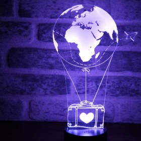 Resim Seyahat Balonu Figürlü Dekoratif Hediye Led Masa Lambası | BYLAMP 