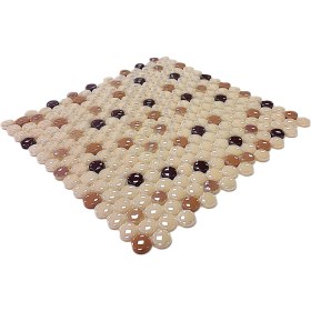 Resim MozaKristaL Tüm Yüzeyler Için Ø22MM. Krem-Kahve Mix. 31,5X31,5CM. Fileli Cam Mozaik. ( 10 File Karo=1m2 Fiyatı.) 