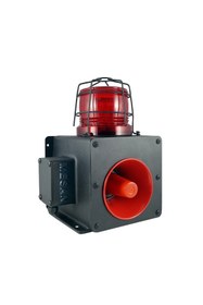 Resim MESAN Endüstriyel Işıklı Siren 3 Ses Alüminyum Gövde Ms 1333 Kırmızı 220vac 