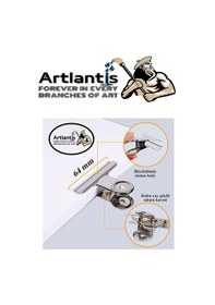 Resim Artlantis Yaylı Askılı Maşa Klips 64 MM 12 Adet Metal Beyaz Kıskaç 