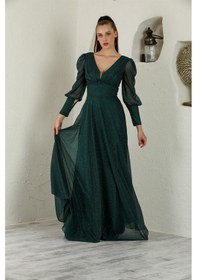 Resim Livanomi Yeşil Miranda Abiye Elbise-yeşil 