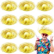 Resim neararsanbizden Tropikal Parti Sarı Hasır Hawaii Şapkası 