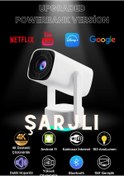 Resim teknotrust Taşınabilir Powerbank Bataryalı Android Projeksiyon Cihazı Hd Ev Sinema Projektörü Şarjlı Yeni Seri 