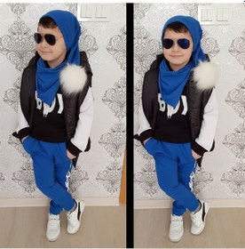 Resim Erkek Çocuk Yelek Kombinli Ponpon Set 