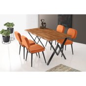 Resim VRL Natura Mutfak Masası Nico Sandalye Takımı (PARKE DESENSİZ) 