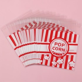 Resim 50/100 adet, Popcorn Temalı Şeffaf Kendinden Yapışkan Hediye Çantaları, Mutlu Doğum Günü Kendinden Yapışkan Hediye Çantaları, Hediye Ambalaj Malzemeleri, Parti Favor Çantaları 