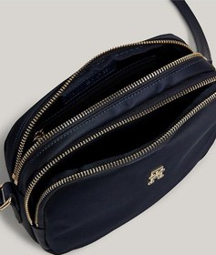 Resim Tommy Hilfiger Kadın Logolu Deri Kart Bölmeli Günlük Kullanım Lacivert Omuz Çantası Aw0aw15638-dw6-7442 