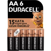 Resim Duracell Alkalin AA Kalem Pil, 1,5 V LR6/MN1500, 6'lı paket 