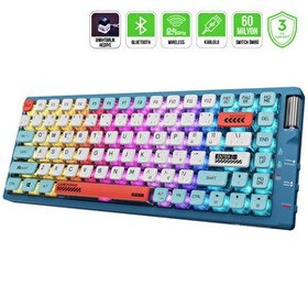 Resim Gamepower Sense TKL RGB Wireless/Bluetooth/Kablolu Mekanik Red Switch Gaming Klavye 