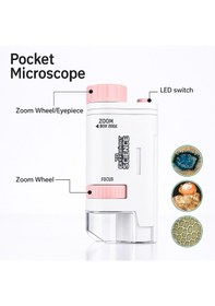Resim Mini Mikroskop Led Işık İle Gözlem Öğrenme İçin Yüksek Çözünürlük 