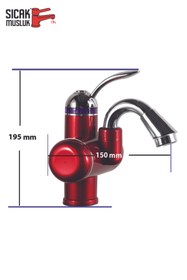 Resim Sıcak Musluk Elektrikli Ani Su Isıtıcı Termal Şofben Musluk Lavaboya Monteli 