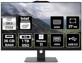 Resim MSI Modern AM272P i5 1235U 36GB 1TB SSD 27" FHD W11P All In One Bilgisayar & PER4 Bellek 