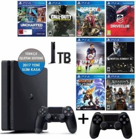 Resim Sony Ps4Slim 1Tb + 10 Adet Ps4 Oyunlari + 2.V2 Ps4 Kol 10 Oyun Teşhir 
