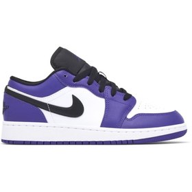 Resim Nike Ni̇ke Ai̇r Jordan 1 Low Court Purple Kadin Sneaker Ayakkabi-553560-500-sportxoutlet 