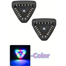Resim Wangxi 2 Adet Renkli Araba Motosiklet Güneş Enerjili Led Işık Çarpma Önleyici Güvenlik Işığı Led Süs Lambası Otomobil Aksesuarı 