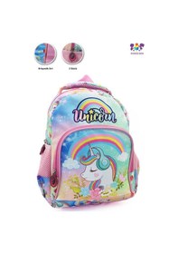 Resim 2 Gözlü Unicorn Anaokulu Çantası - Kız Çocuk Çanta Kreş Çantası - Gökkuşağı Unicorn Çanta Çok Renkli 
