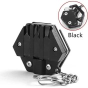Resim Mingjin Shop 1 Siyah Stil Çok Fonksiyonlu Açık Edc Aracı Altıgen Katlanır Para Bıçak Tornavida Şişe Açacağı Paslanmaz Çelik Katlanır Cep Bıçaklar-Aracı (Yurt Dışından) 