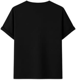 Resim Kadın Çiçekli Kalp Baskılı T-Shirt, Minimalist Desenli Pamuklu Kısa Kollu Tişört, 10+ Renk Seçeneği 