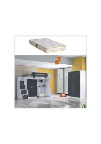 Resim Setaymobilya Metris Ranza 2 Kapaklı Dolap Masa + 3 Kapaklı Dolap + 1 Yatak 