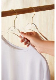 Resim Ocean Home Textile 8'li Şeffaf Akrilik Giysi Askısı 21.5 x 38.5 x 1 cm 