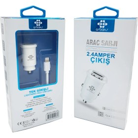 Resim Tstore (Iphone) 2.4A Çift Girişli Araç Şarjı Arbaks ARB-028 