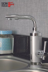 Resim Sıcak Musluk Elektrikli Ani Su Isıtıcı Termal Şofben Musluk 