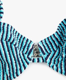 Resim Koton Çıkarılabilir Askılı Dokulu Çizgili Balenli Bikini Üstü Turkuaz 4sak10181mm Turkuaz 