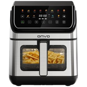 Resim ONVO OVFRY13 8L Alt-Üst Çift Rezistanslı Seramik Kaplama Desenli AirFryer 