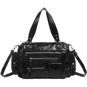 Resim Charhp&kejnt Moda Motosiklet Çantası İşe Gidip Gelme Çantası Omuz Askılı Postacı Çantası Kadınlar İçin Siyah 