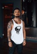 Resim Freeyez Skeleton Art Gym Fitness Tank Top Sporcu Atleti 