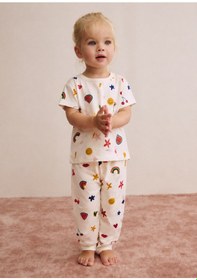 Resim Beniizle Kız Çocuk Pijama Takımı Beyaz 