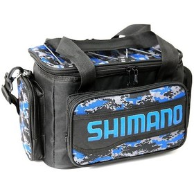 Resim Shimano Baskılı Helper Bag Balıkçı Çantası - Blue Camo 