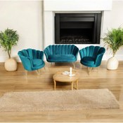 Resim Tutkum Metal Ayaklı Papatya Çay Seti Koltuk Takımı 