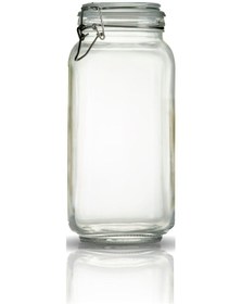 Resim 3'lü Korken Kare Kavanoz 2000 Ml Vakumlu Kilitli Cam Saklama Kavanozu Şeffaf 