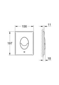 Resim Grohe Skate Air Gömme Rezervuar Paneli Beyaz - 38505sh0 Beyaz 