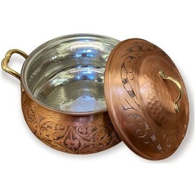 Resim İşlemeli Bakır Güveç Tencere No:3 Bakır - Siyah 