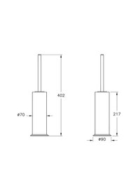 Resim VitrA Origin Classic A4452136 Yerden Tuvalet Fırçalığı Mat Siyah 